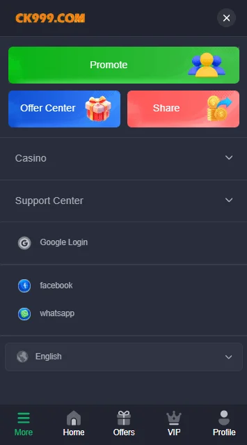 CK999 Game Real Earning App More Options Screenshot