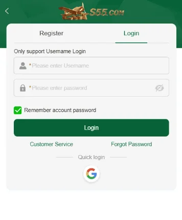 S55 Game APK login