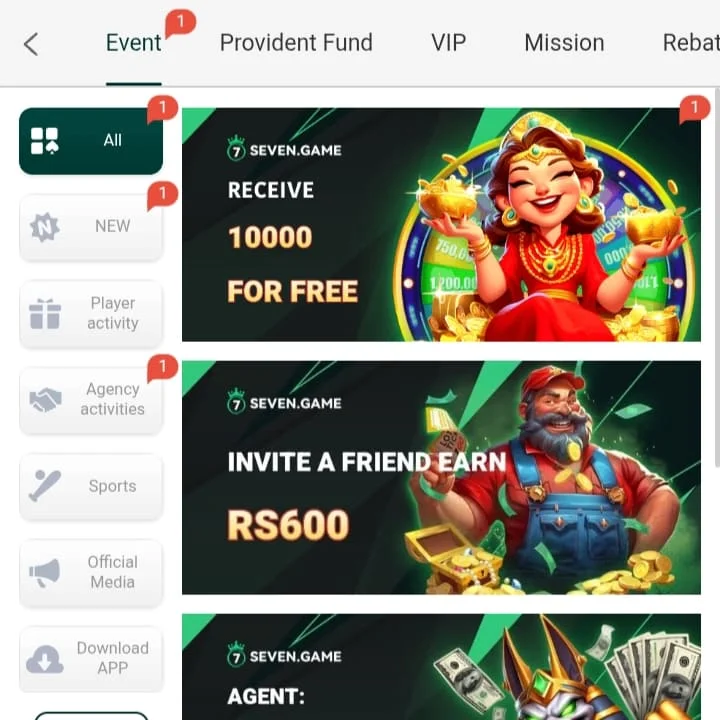 Seven Game APK Events